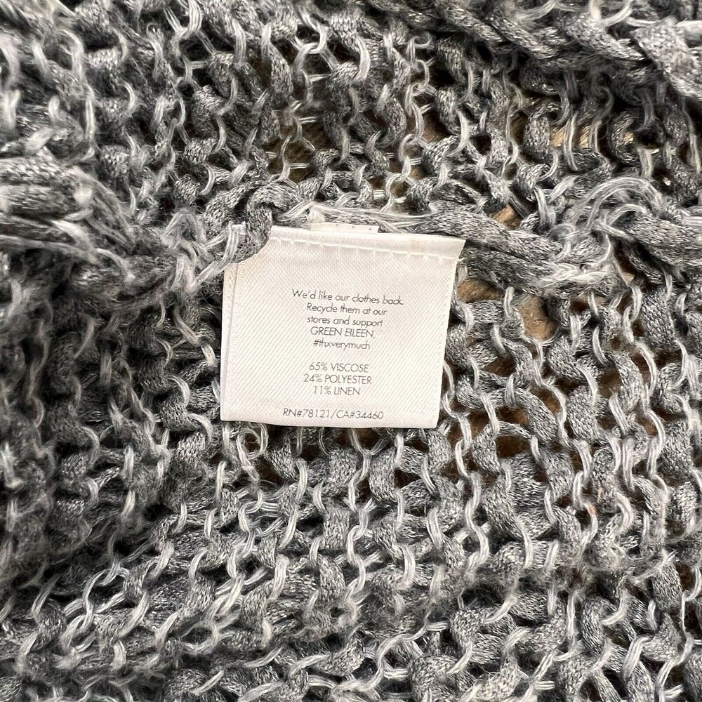 EILEEN FISHER Gray Fishnet Oversized Top~Size Medium SEE PHOTOS - Picture 4 of 8